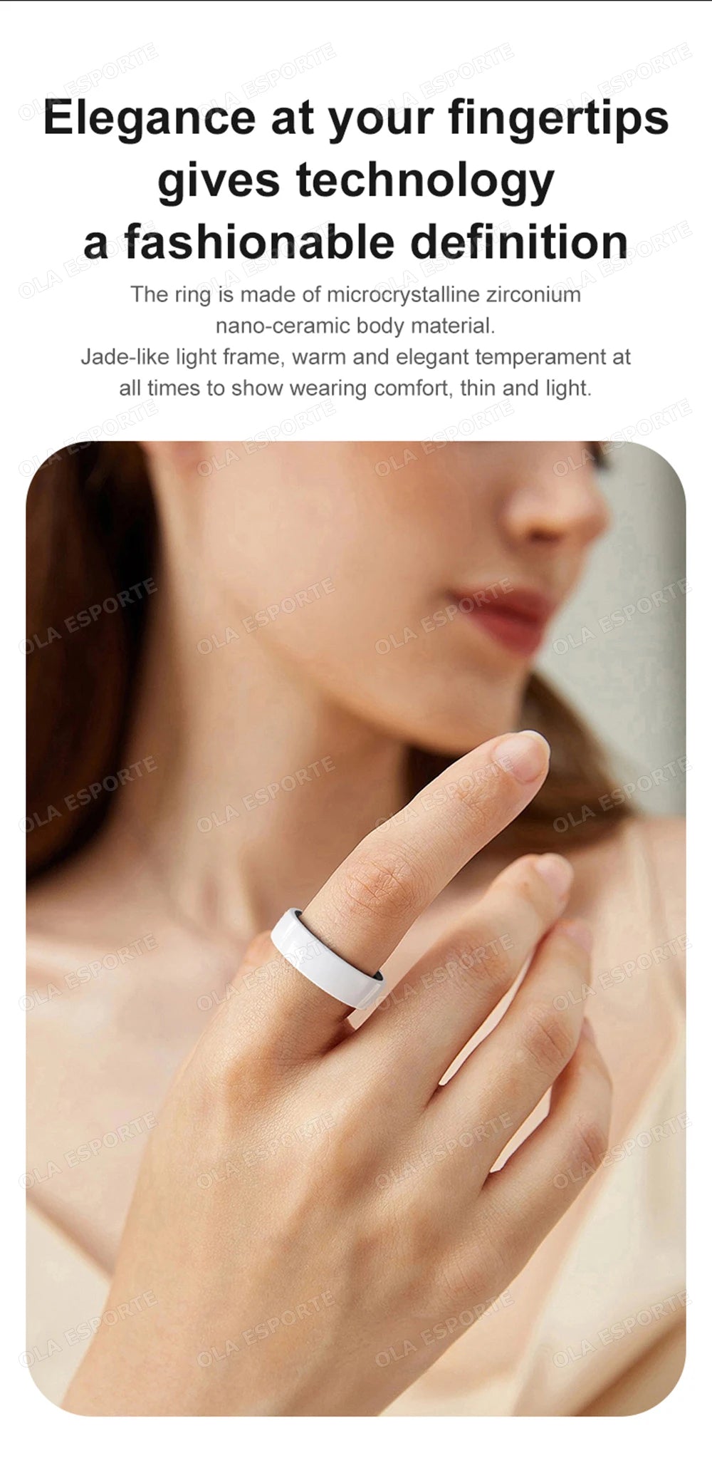Smart Couple Ring Bluetooth Connection Multiple Sports Modes Pedometer Fitness Rings Heart Rate Sleep Monitoring 5ATM Waterproof