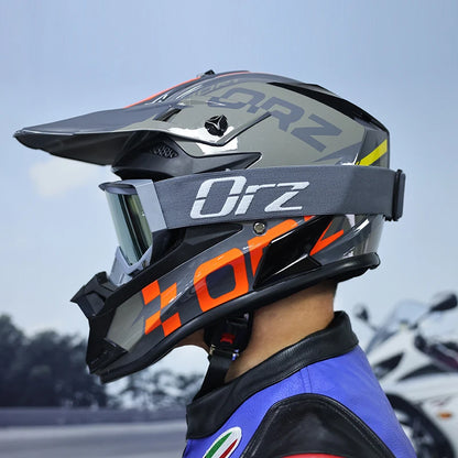 ORZF16-Off road motorcycle helmet, men's and women's rally helmet, mountain bike riding speed drops in all seasons