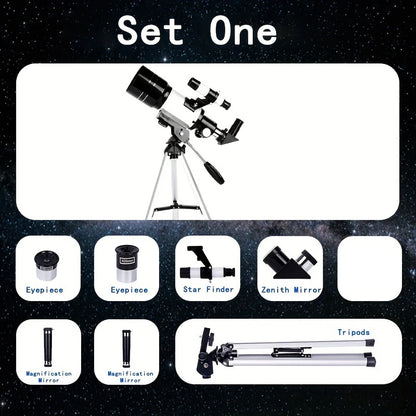 150x zoom HD night vision F30070 high power professional astronomical telescope to observe the moon with low tripod