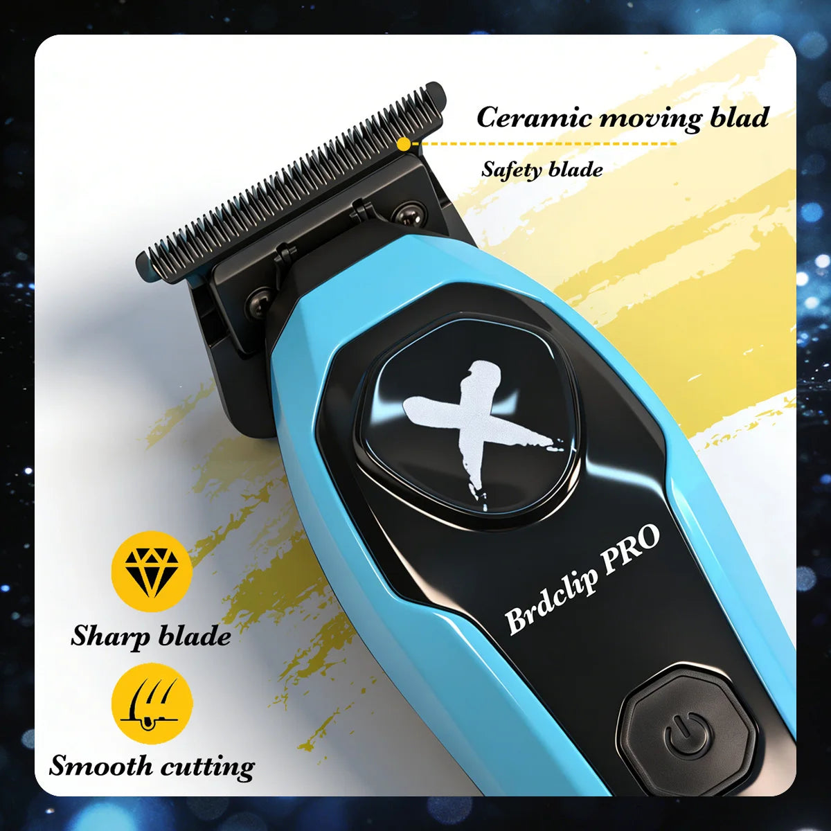 Professional BRDCLIP Barber Cordless Hair Clipper Kit DLC Ceramic Moving Blade Trimmer 75000RPM Grooming Tool Brushless Motor