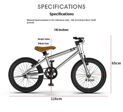 Youth Mountain Bike 16/20 Inch Children's Bicycle for Boys And Girls 6-12 Years Old Student Pedal Bike with Adjustable Frame