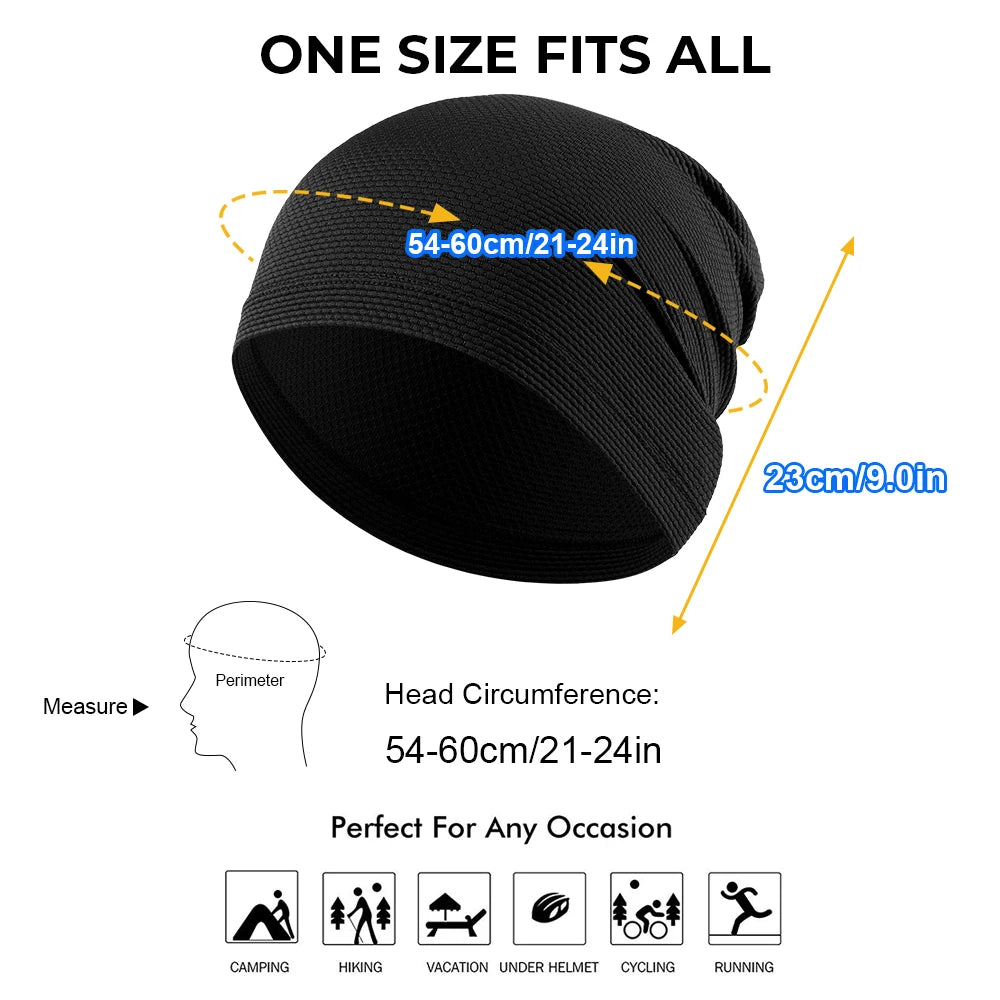 2PCS Quick-drying Running Caps Summer Breathable Cool Sports Hats Outdoor Cycling Hiking Baseball Skullies Stretchy Beanies Hat