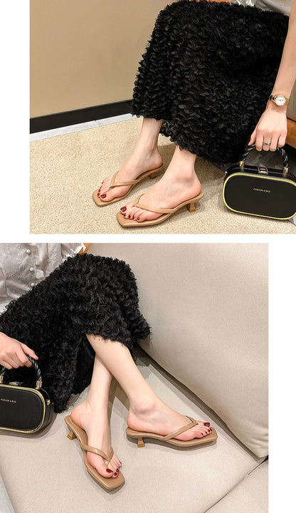 Female Summer Sexy Heels Fashion Sandals Slides Ladies Shoes Flip Flops Luxury High Heels Slippers Shoes Women Pumps