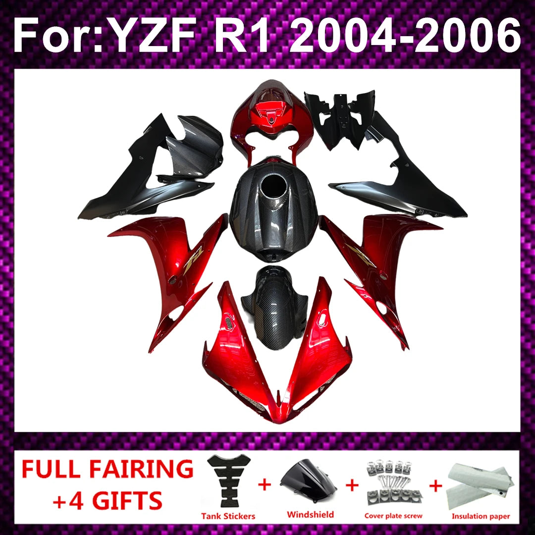 Motorcycle Fairing Kit ABS Plastic Body Injection Fairings Bodywork Bodykits For  R1 YZF1000 YZFR1 YZF-R1 2004 2005 2006