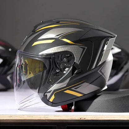 RSV DOT Motorcycle Helmet Double Visor 3/4 Half Helmets Scooter Casco Moto for Men Women Capacete Motorcycle Street Bike Gear