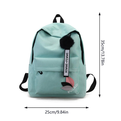 Women's Canvas Backpack for Junior High School Students Triangular Reinforcement Canvas Backpack Waterproof Canvas Backpack