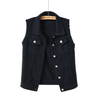 Coats Fashion Clothes Casual Vintage Elegant Sleeveless Denim Vest for Women Jacket Spring Streetwear Women Clothing Autumn