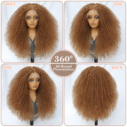 Lace Front Wigs 24 Inch Synthetic For Afro Women Chocolate Brown Lace Front Wigs For Female Curly Lace Front Wigs With Baby Hair