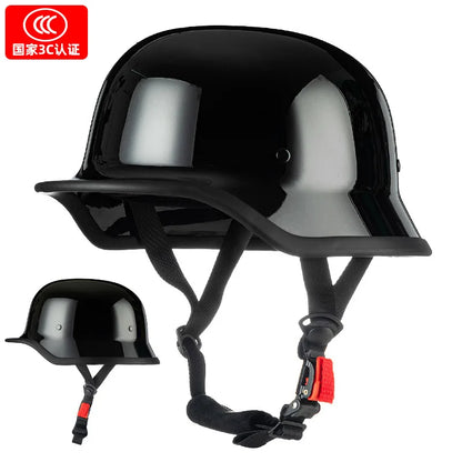 German Soldier Helmet Motorcycle for Harley Retro Half Helmet Motorcycle Helmet Summer 3C Certification Scoop Helmet Cruise Car
