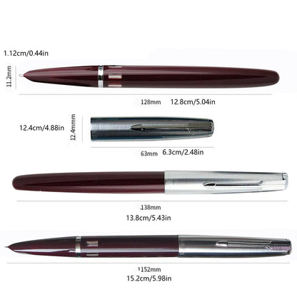 1Pc Deep Brown 138mm Wing Sung 601 Steel Cap Vacumatic Fountain Pen F Nib 0.5mm Ink Pen