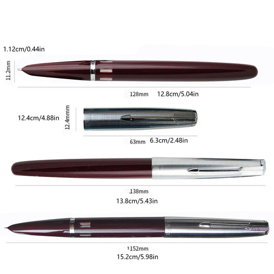 1Pc Deep Brown 138mm Wing Sung 601 Steel Cap Vacumatic Fountain Pen F Nib 0.5mm Ink Pen