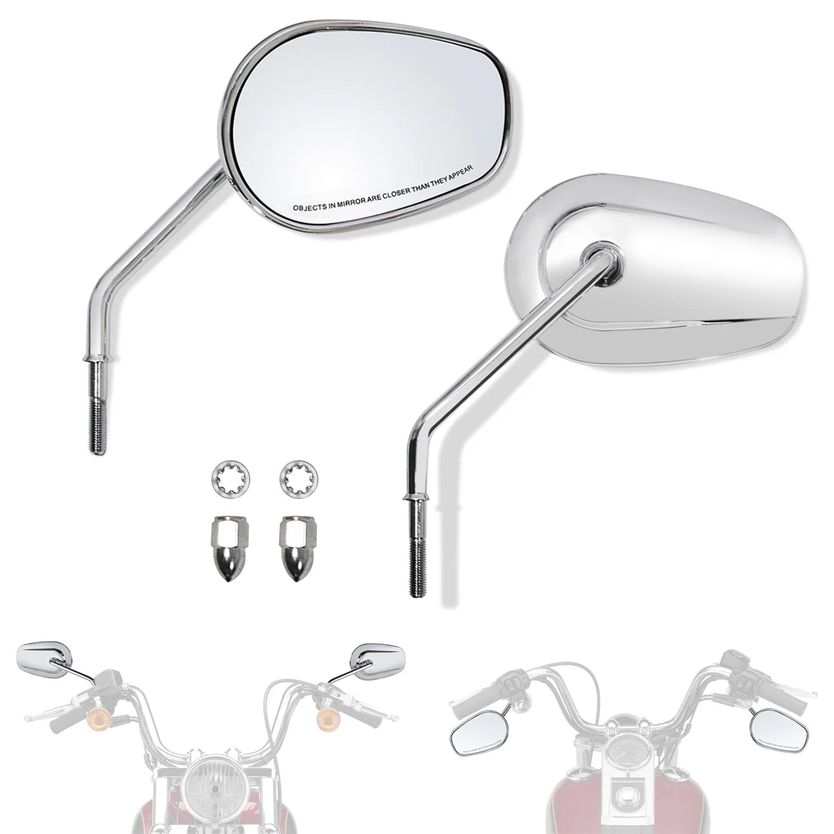 Motorcycles Rear Side Mirrors Rear view For Harley Honda Road King Touring Sportster Fat Boy Softail Bobber Chopper Street Glide