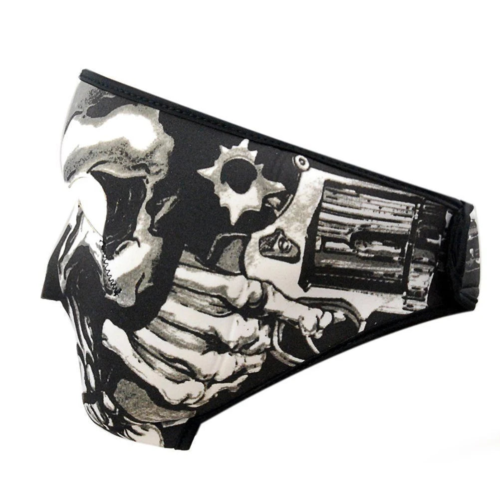 Motorcycle Cycling Full Face Mask Motorcycle Cycling Full Face Mask Skeleton Head SBR Full Face Mask for Cycling Fishing Hiking