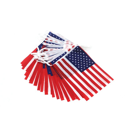24pcs/set US American String Flag Banner for Patriotic Events 4th of July Independence Day Supplies Sport Bar Bunting Decor