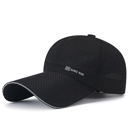 Extended Brim Summer Breathable Perforated Quick-Drying Adjustable Baseball Cap Sun Hat Trucker Caps Dad Hats