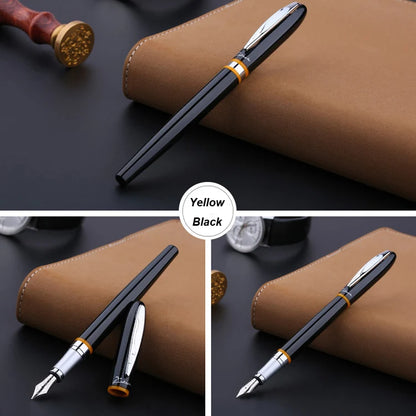 Picasso 907 High Quality Luxurious Montmartre Metal Black Iridium 0.5mm Point Pen with Yellow/Red Ring,Original Box Option