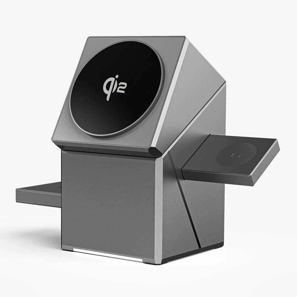 New 15W Qi2 3 In 1 Touch Autorotation Magnetic Wireless Charger For Android iPhone iWatch Magsafe Fast Charging Dock Station