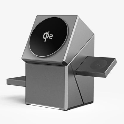 New 15W Qi2 3 In 1 Touch Autorotation Magnetic Wireless Charger For Android iPhone iWatch Magsafe Fast Charging Dock Station