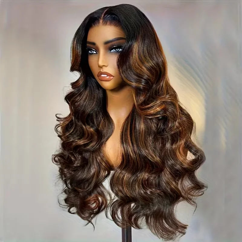 1B30 Highlight Body Wave Human Hair Wig 13x6 13x4 Hd Lace Front Wig Loose Body Wave PrePlucked Pre Cut Lace 4x4 5x5 Glueless Wig
