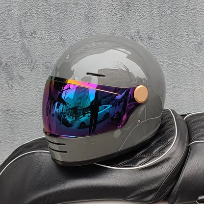 ORZ Retro full face motorcycle helmet - Classic design, suitable for both men and women, with safety protection certified by 806