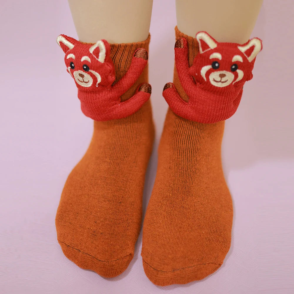 3D Knitted Animal Cute Socks Cozy Fuzzy Thick Warm Plush Socks for Women Teens Kids Home Winter Holiday Christmas Gift