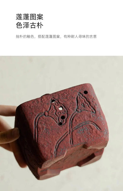 Antique Dunhuang Charcoal Tea Fire Stove Japanese Coarse Pottery Cooking Teapot Water Boiling Pottery Kettle Fire Warmer Wine