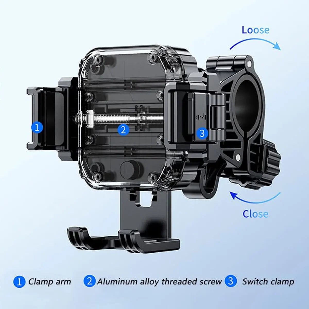 Motorcycle Riding Shock-Absorbing Phone Holder Adjustable Anti-Theft Quick Release Navigation Bracket with Mountain/Road Bicycle