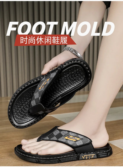 Men's high-quality beach shoes summer outdoor casual flip-flops sandals soft-sole non-slip comfort fashion dual-purpose slippers
