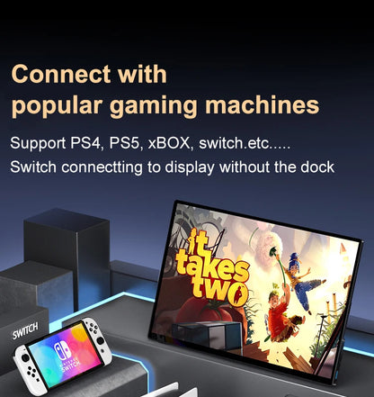 14'' 4K OLED Portable Monitor 16:10 3840*2400p 500Nits USB-C HDMI-Compatible External Gaming Monitor for PS5 Switch Laptop MacOS