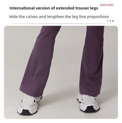 High Waist Hip Lift Naked Yoga Pants Running Fitness Wide Leg Flared Pants Casual Sports Pants Leggings Sport Women Fitness