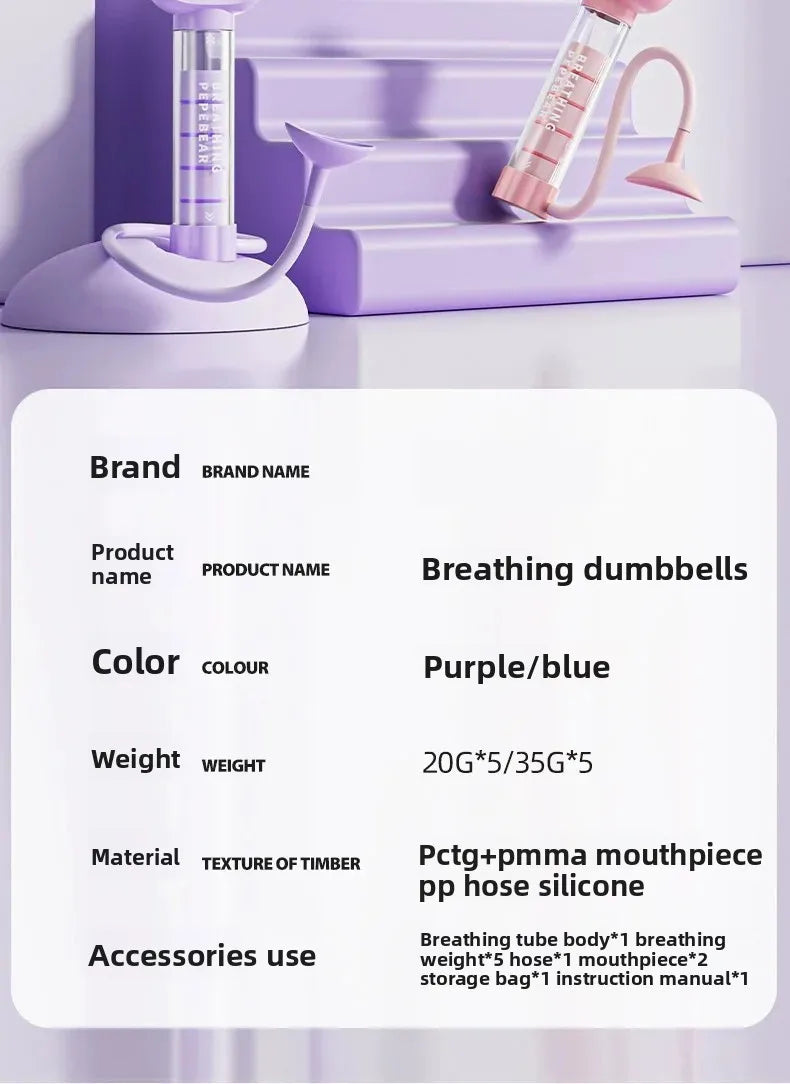 Breathing Trainer Device Adjustable Resistance Portable for Home Gym Fitness Core Strength Lung Capacity Enhancement Athletes