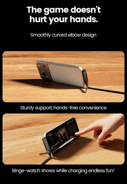 NNBILI 1/3Pcs 2-IN-1 Type-C Cable Foldable Mobile Phone Holder 240W Fast Charging Data Cable Multifunction Phone Charge Bracket