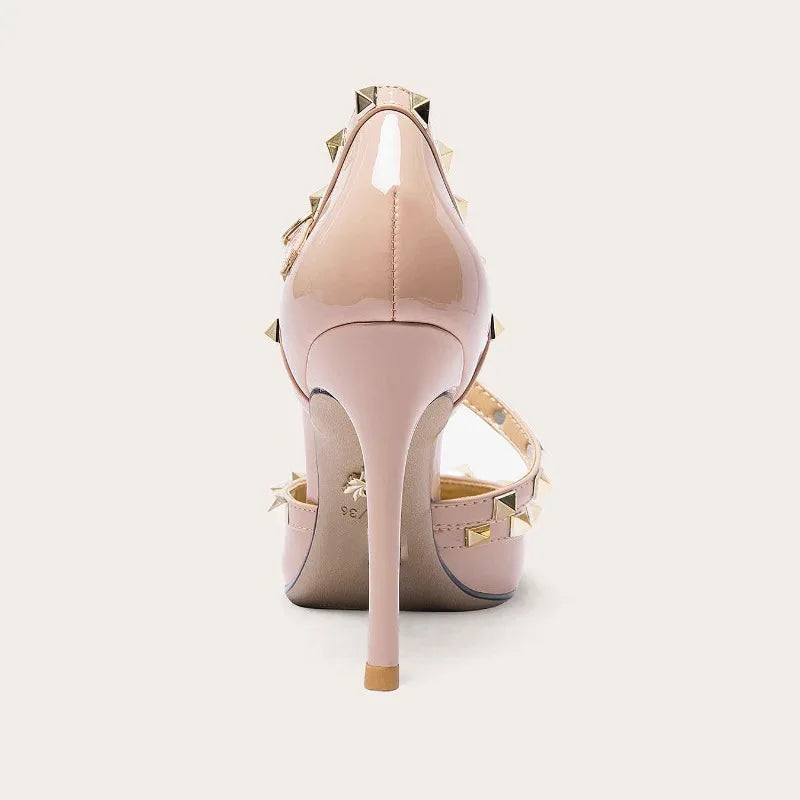 2025 Black High Heels 12cm 10cm 8cm Women's Shoes Thin Heels Pointed Head Ladies Pumps Microfiber Shallow Stiletto Banquet Shoes