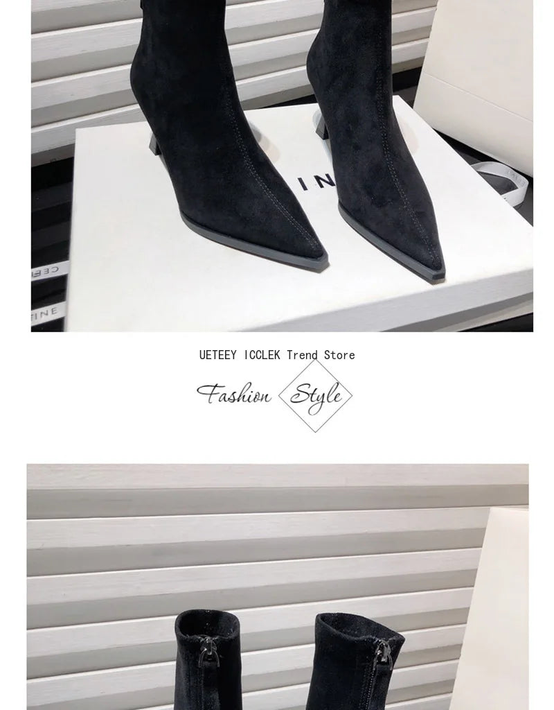 Leopard Print Women Ankle Boots Fashion Elegant Dancing Party Prom Shoes High Heel Women's Modern Short Booties
