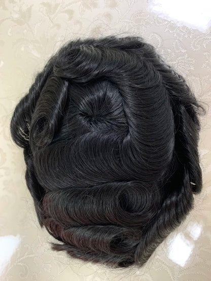 Dreadlocks Man Hair Prosthesis Mono NPU Men Toupee Human Hair Wigs Indian Human Hair System Unit Natural Color 7inche Dreadlocks