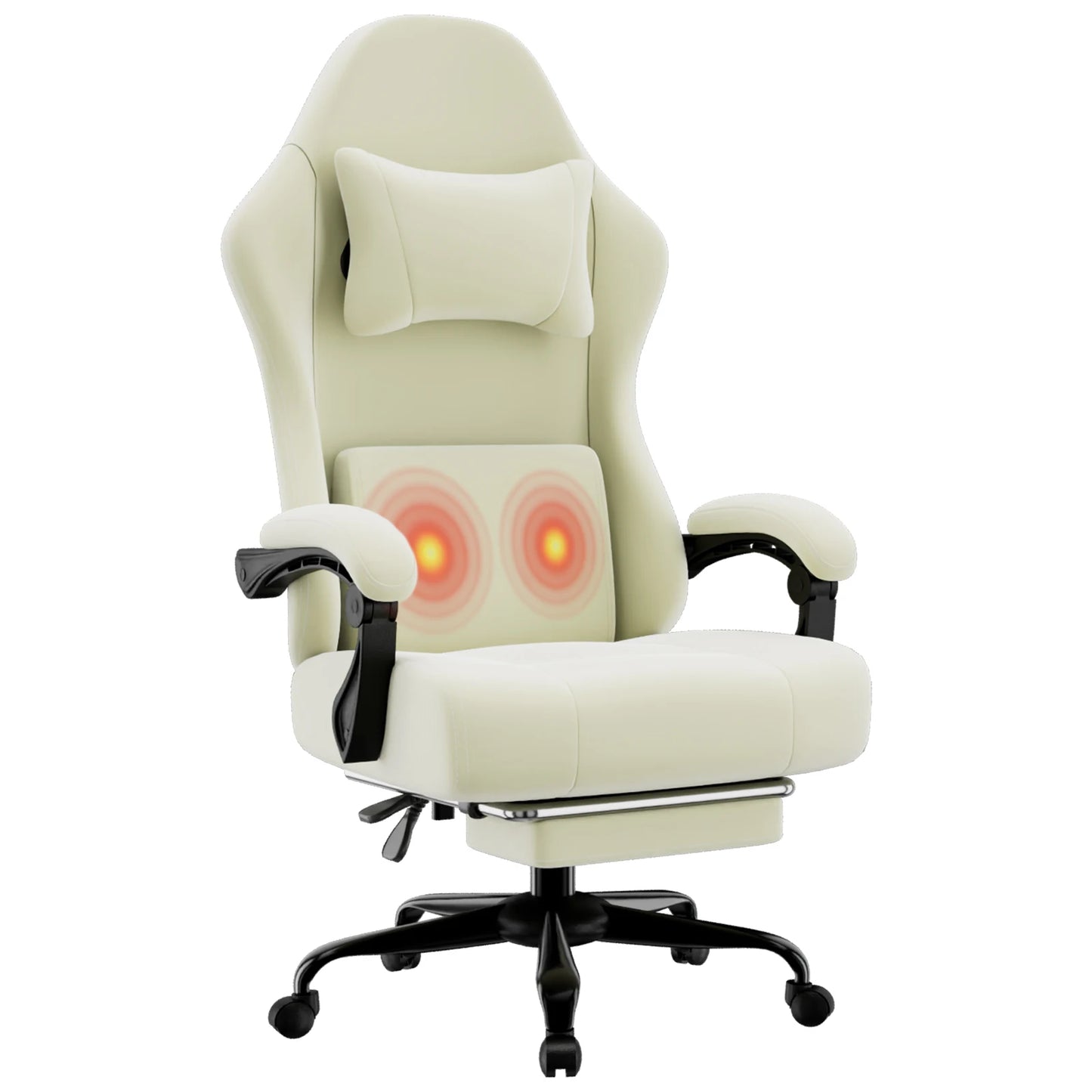 Ergonomic Gaming Chair Electronic with Massage Adjustable Lumbar Support And Foot Pedals Breathable Fabric Computer Chair