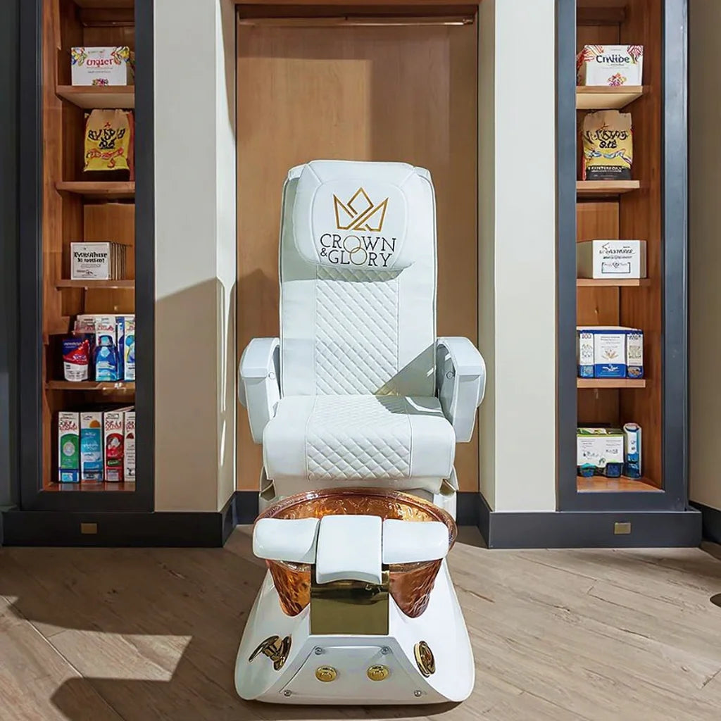 White Luxury Foot Massage Chair With 4 Sets of Simulation Massage Sofa 180 Degrees Spa Manicure Pedicure Chair