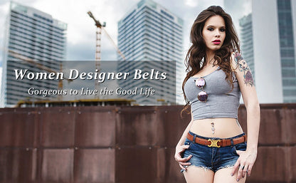 Luxury Women's Belt, Gold Buckle, Genuine Leather Belt, Fashion Style  Match with Jeans, Skirts, Top Quality Belt for Women