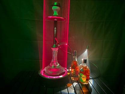 LED Smoking Table Lamp with Laser Light & Charging Base for Hookah Portable Neon Smoke Glow Lamp for Bar Party Laser Effects