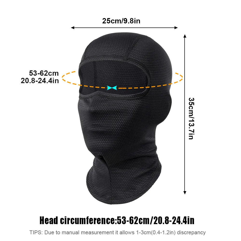Motorcycle Cooling Full Face Mask Summer Breathable Motorbike Riding Hood Neck Cover Motocross Cycling Helmet Headgear
