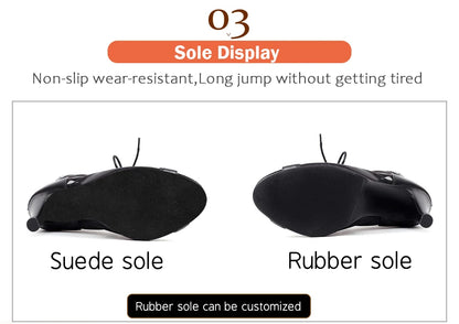 DKZSYIM Woman Latin Dance Shoes leather Party Tango Dance Booties for Women Salsa Dance Heels Ballroom Shoes Sexy Stilettos