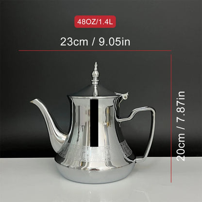 Arabic style stainless steel teapot, Moroccan mint tea pot, Induction cooker gas boiling water kettle,Restaurant Home Tea Kettle