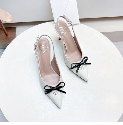 Heels Sandals Gladiator Summer Luxury Brand 2026 Bow Women High Heels Pointed Toe Designer Elegant Slingbacks Party Ladies Shoes