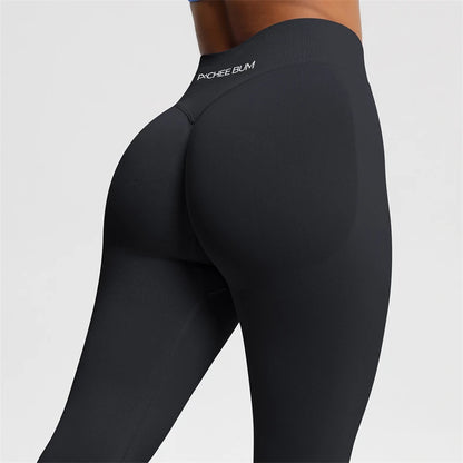 2026 Bum Shaping Leggings Women Seamless Sports Yoga Pants Low Ribbed Band Gym clothes Fitness Workout Scrunch Butt Tight