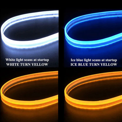 1 Pair Motorcycle Flowing Turn Signal Light Strip,Rear Tail Light Startup Scan, Flowing Signal Light,Modified Atmosphere Light