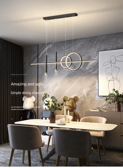 Restaurant Lights Nordic Chandeliers Light Luxury Minimalist Dining Room Tables Bar Counter Designers Minimalist Strip Lighting