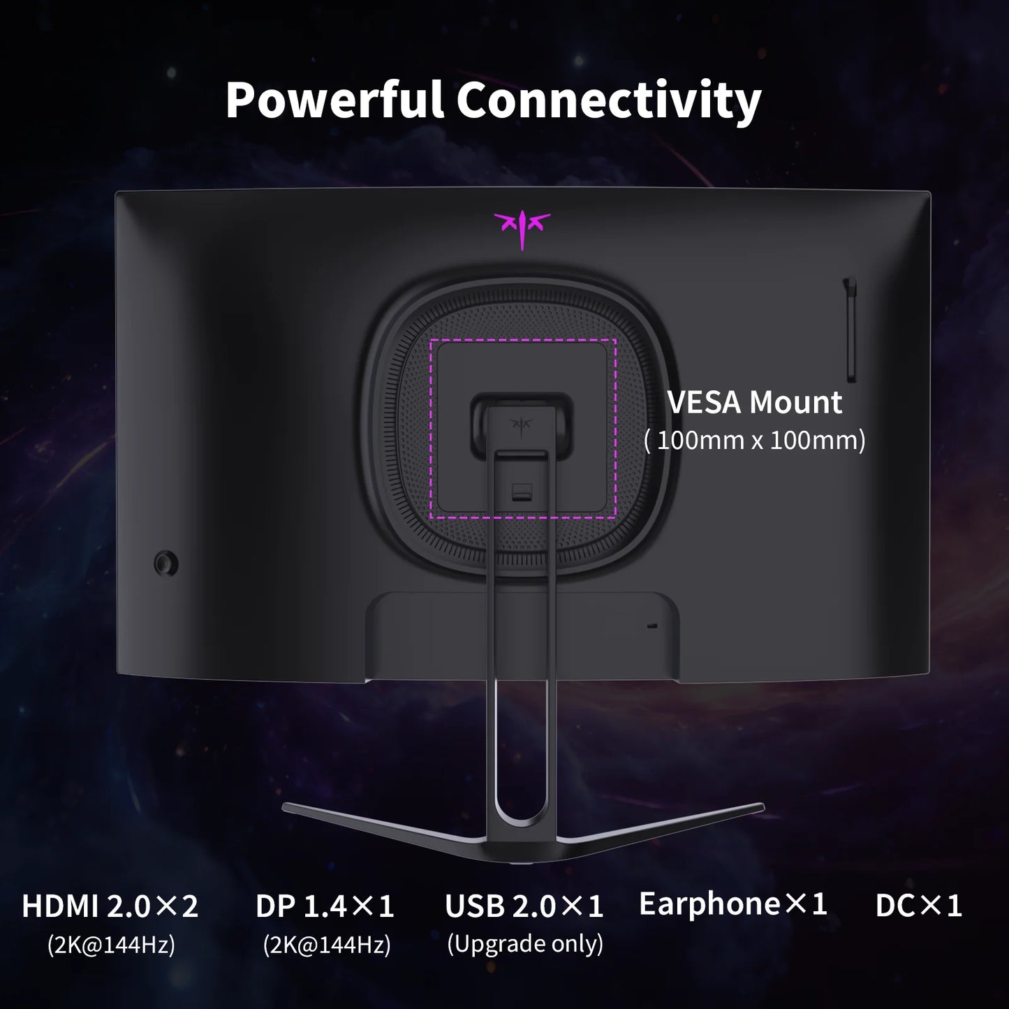 KTC H27S5C 27" Curved Gaming Monitor, 1440P QHD 144Hz 120Hz Monitor 1500R HVA Panel, HDR400, Adaptive Sync, 400nits