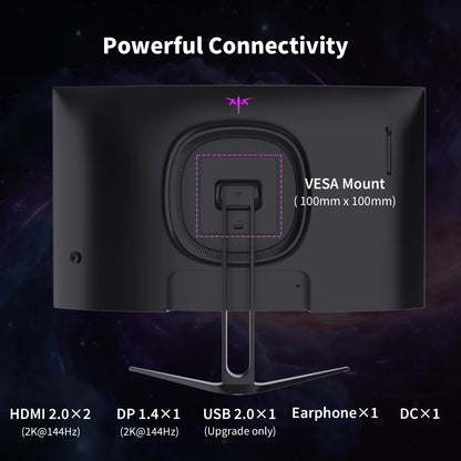 KTC H27S5C 27" Curved Gaming Monitor, 1440P QHD 144Hz 120Hz Monitor 1500R HVA Panel, HDR400, Adaptive Sync, 400nits