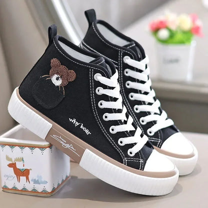Women Breathable Sneakers Brand Sport  Woman Casual Vulcanized Shoe Flats High Top Zapatos Mujer Cute Canvas Shoes