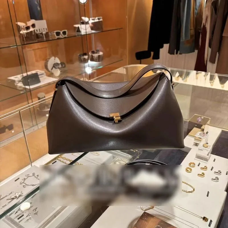 High Quality Messenger Bag 2025 New Large-capacity Fashion Light Luxury Niche Cowhide One-shoulder Commuter Female Bag